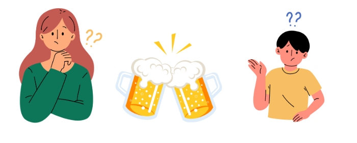 ビールについて疑問になっている男女
