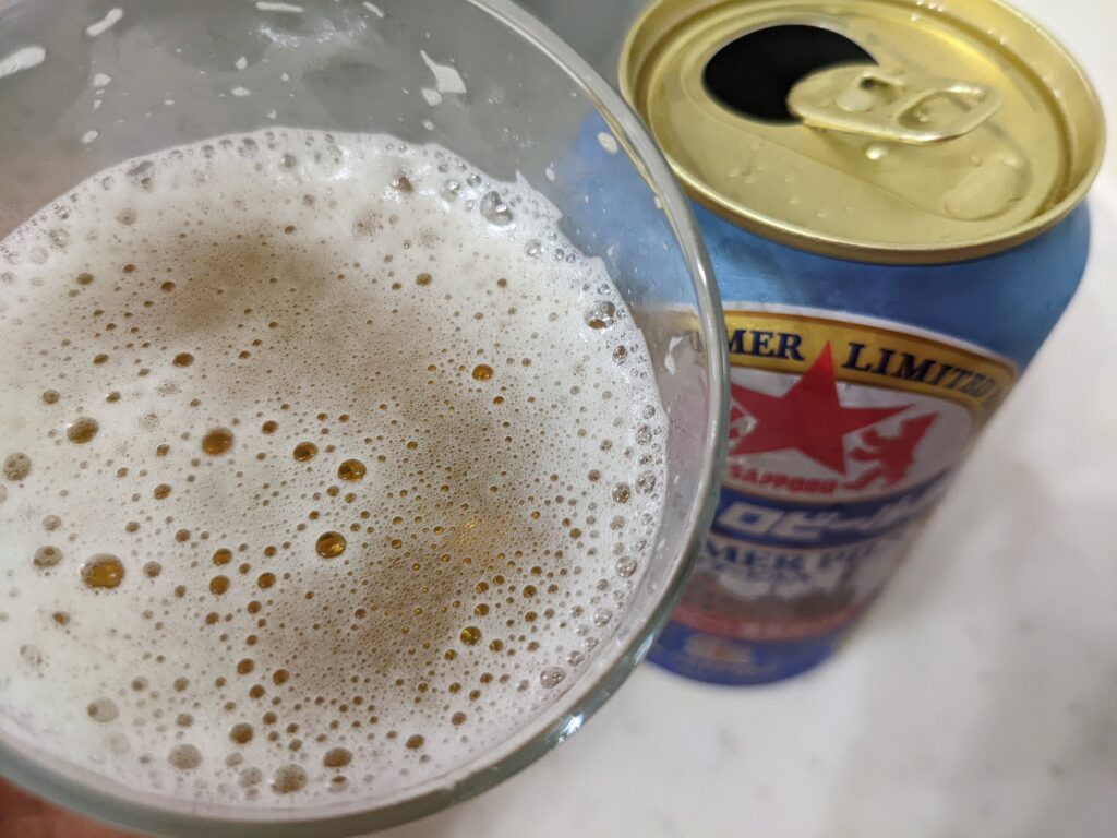 「サマーピルス（サッポロビール園）」を一口飲んだところ