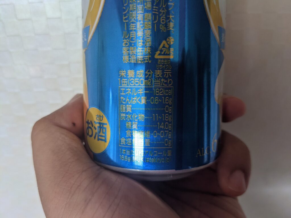 「グランドタイム」の成分部分のアップ画像