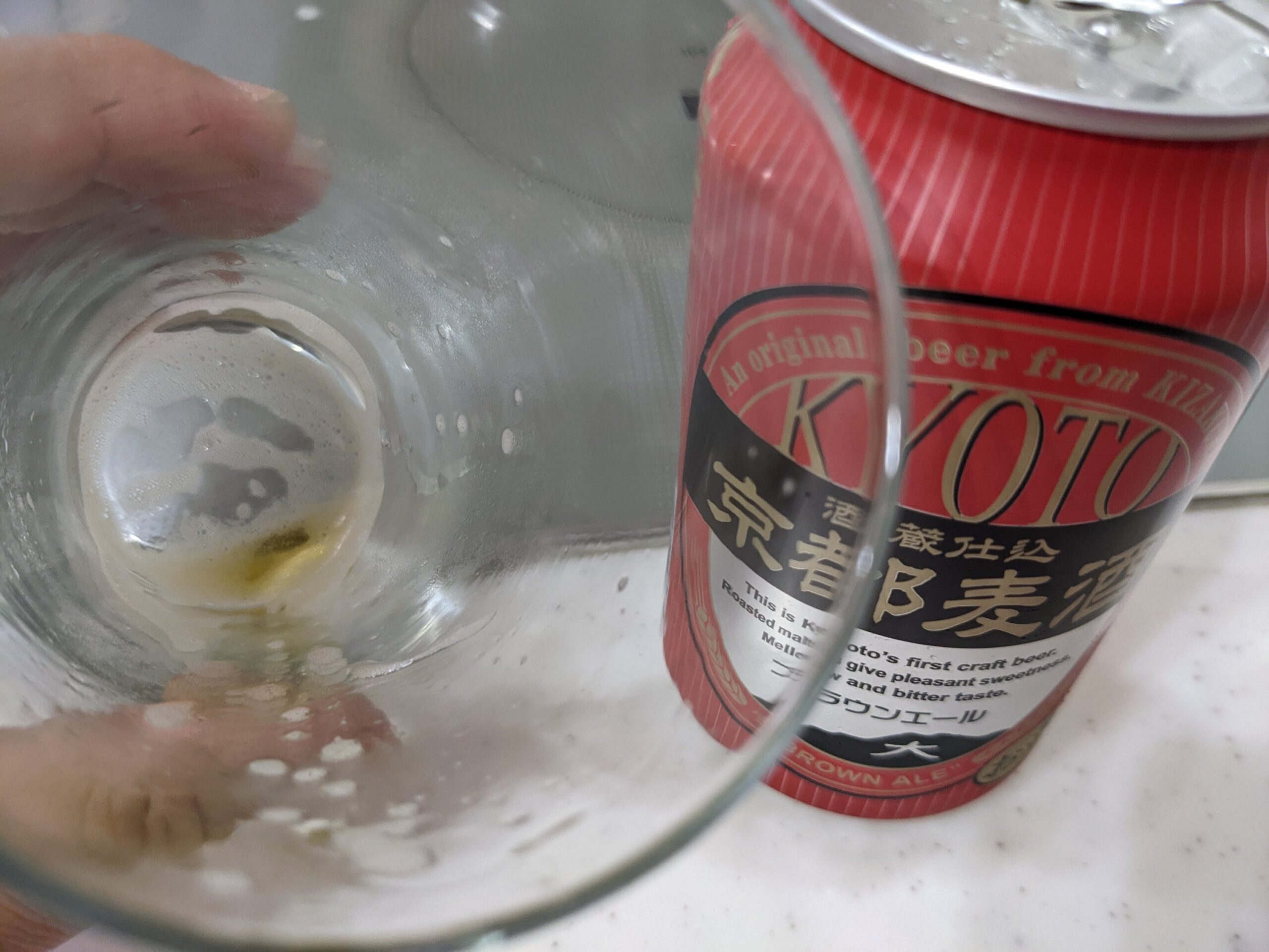 「京都麦酒ブラウンエール 」を飲み終えたところ