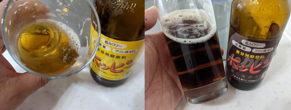 白ホッピーと黒ホッピーの味わい